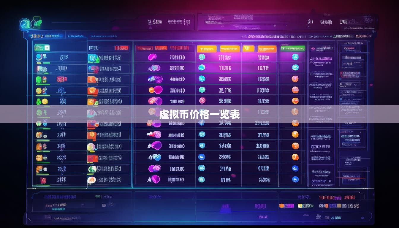 虚拟币价格一览表